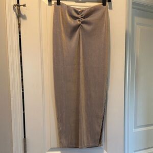 HYFVE Tan and Black ribbed Pencil Skirt